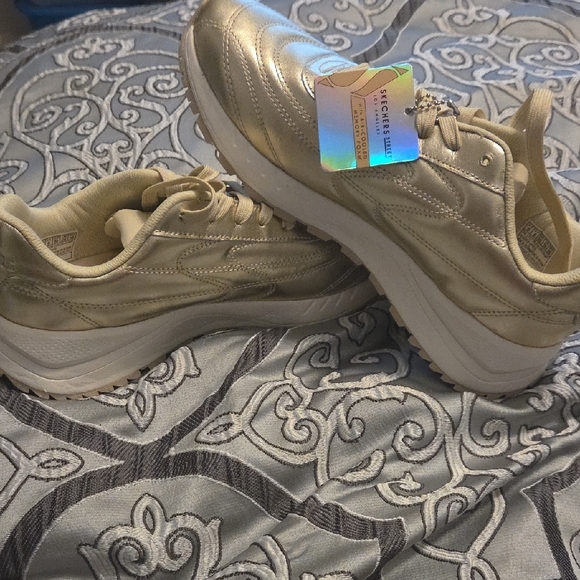 Skechers Women's Metallic Gold Sneakers - Picture 6 of 8